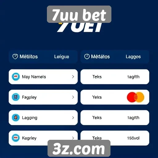 Métodos de pagamento aceitos no 7uu bet